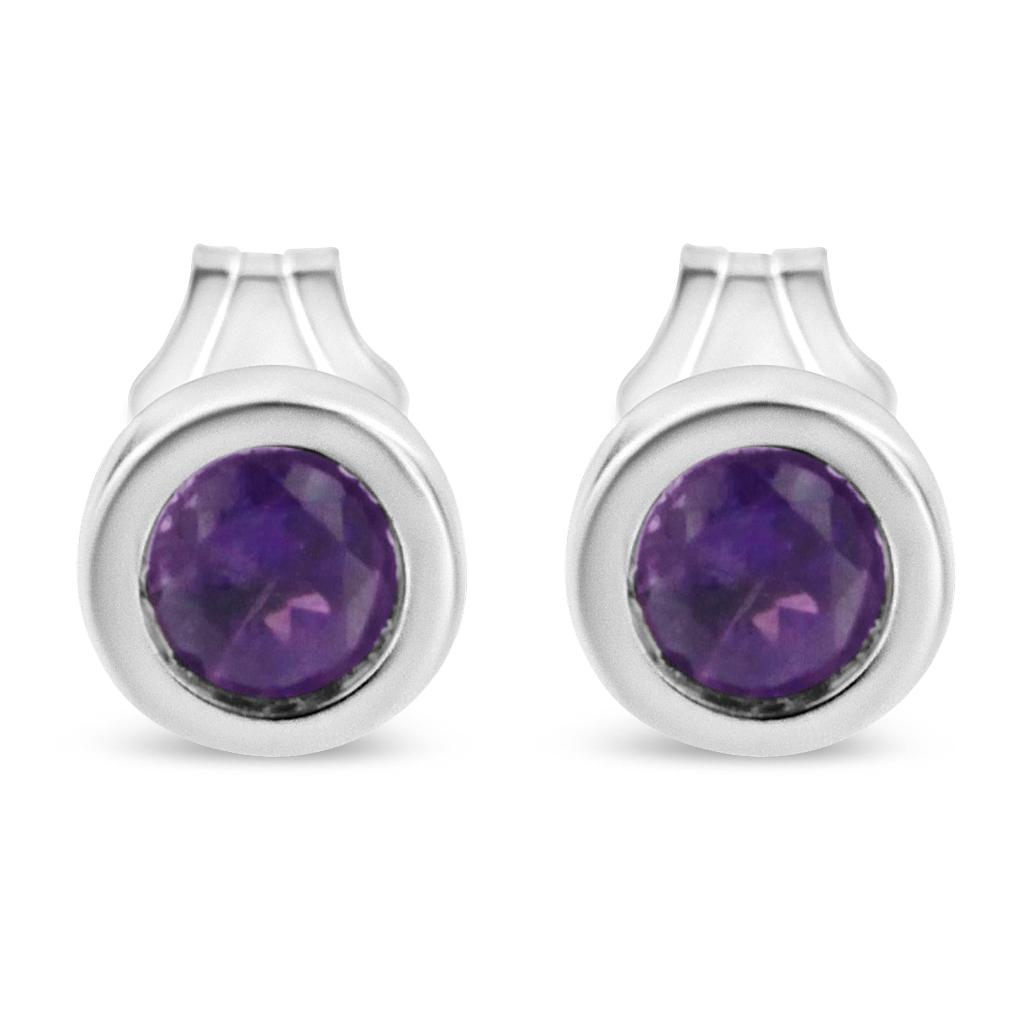 Orecchini a perno con pietra preziosa creata da 3,5 mm incastonata in argento sterling 925 - Friggin Jewelry