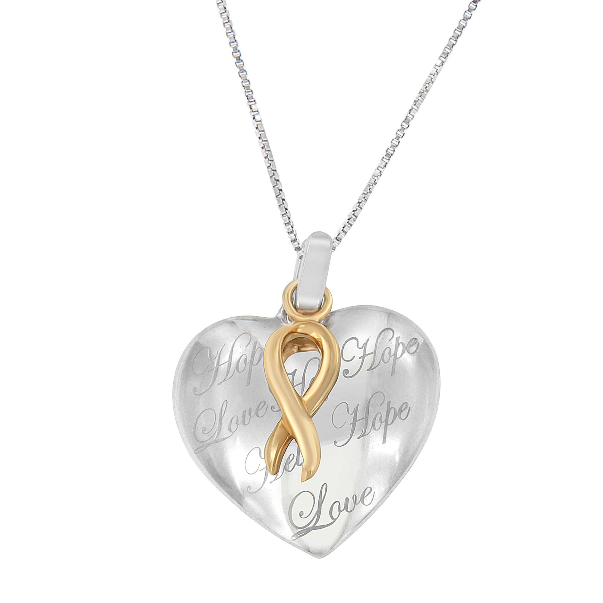 10K Yellow Gold Over Silver Heart Pendant Necklace - Friggin Jewelry