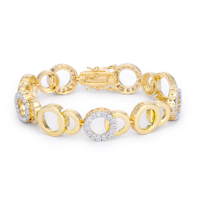 Covetable Icon Classic Line Circle Bijoux 7 Inch Two Tone Bracelet - Friggin Jewelry Fashion