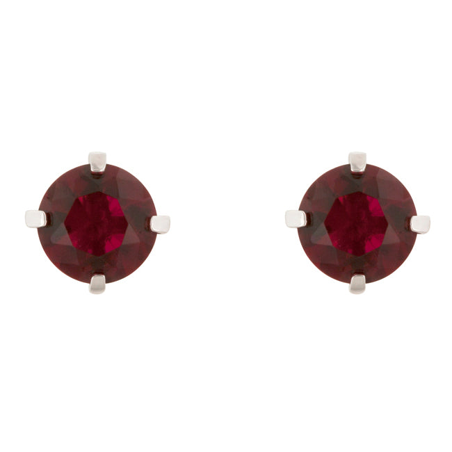 Everyday Whisper Icon Edit Ruby Cubic Zirconia Studded Earrings - Friggin Jewelry Fashion