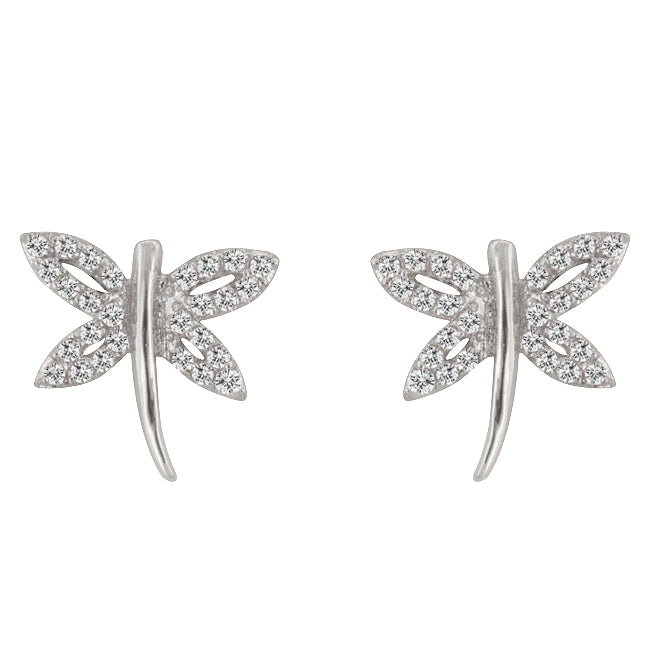 Cheeky Spark Heritage Line Cubic Zirconia Dragonfly Earrings - Friggin Jewelry Fashion