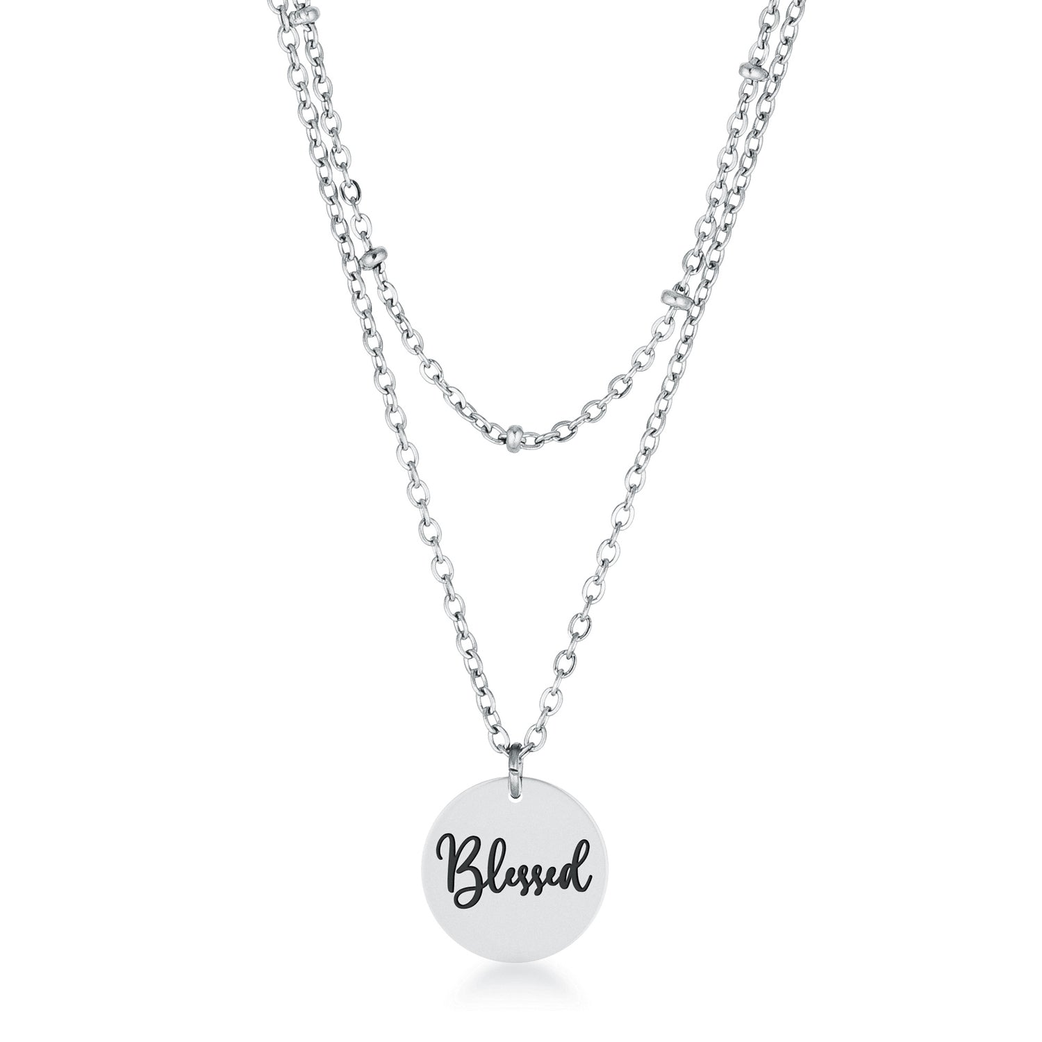 Lustrous Glow Signature Edit Delicate Stainless Steel Blessed Necklace - Friggin Jewelry Fashion