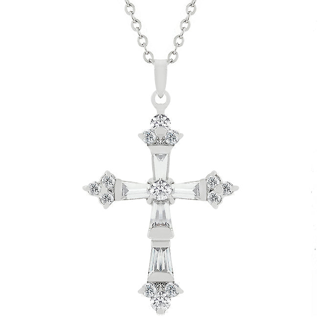 Irreverent Edge Cheeky Edit Brilliant Cubic Zirconia Cross Pendant - Friggin Jewelry Fashion