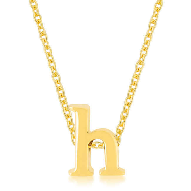 Faceted Whisper Couture Line Golden Initial H Pendant - Friggin Jewelry Fashion