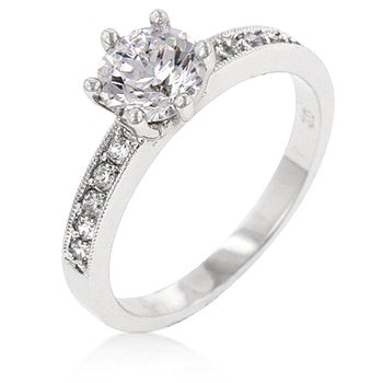 Essential Icon Classic Series Petite White Engagement Ring - Friggin Jewelry Fashion