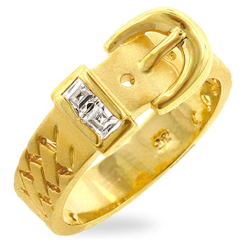 Starborn Icon Modern Line Golden Buckle Ring - Friggin Jewelry Fashion