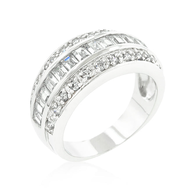Couture Form Modern Series 3-Row Cubic Zirconia Band - Friggin Jewelry Fashion