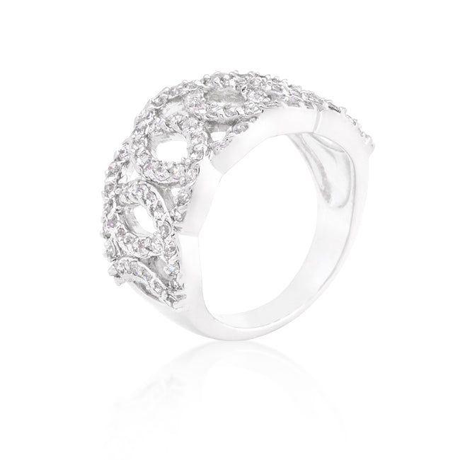Sleek Form Signature Edit Cubic Zirconia Circular Ring - Friggin Jewelry Fashion