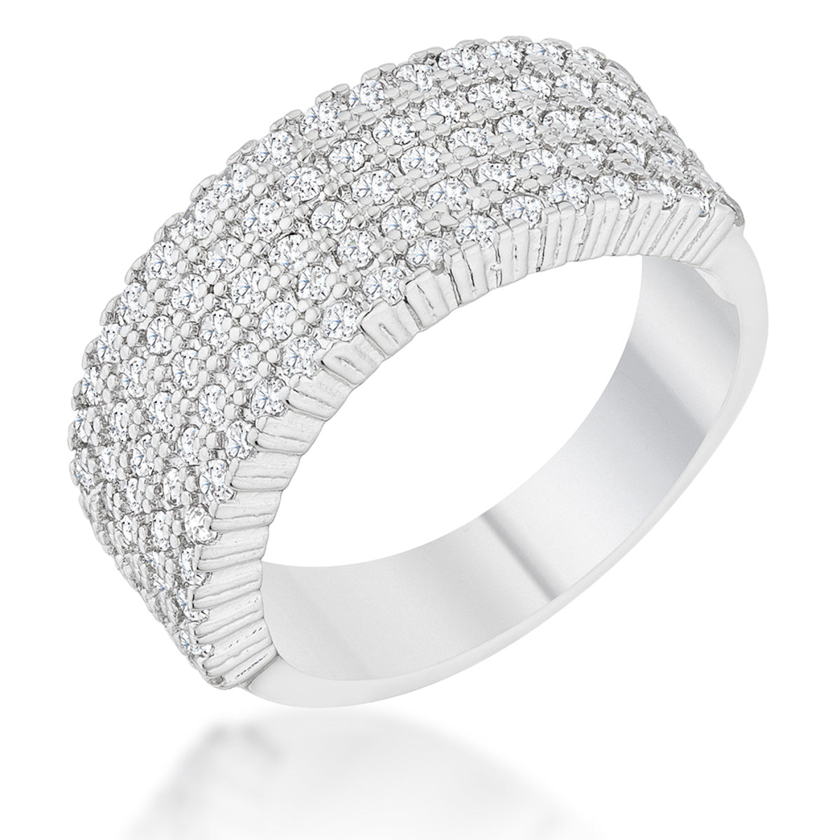 Rebel Edge Signature Form Gwen 1ct CZ Rhodium Wide Ring - Friggin Jewelry Fashion