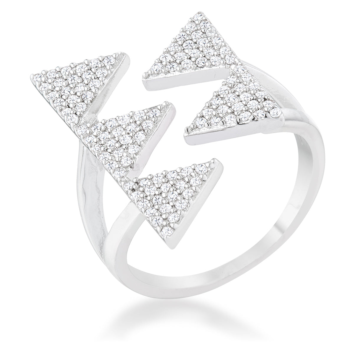 Proper Spark Everyday Icon Nori 0.63ct CZ Rhodium Geometric Contemporary Ring - Friggin Jewelry Fashion