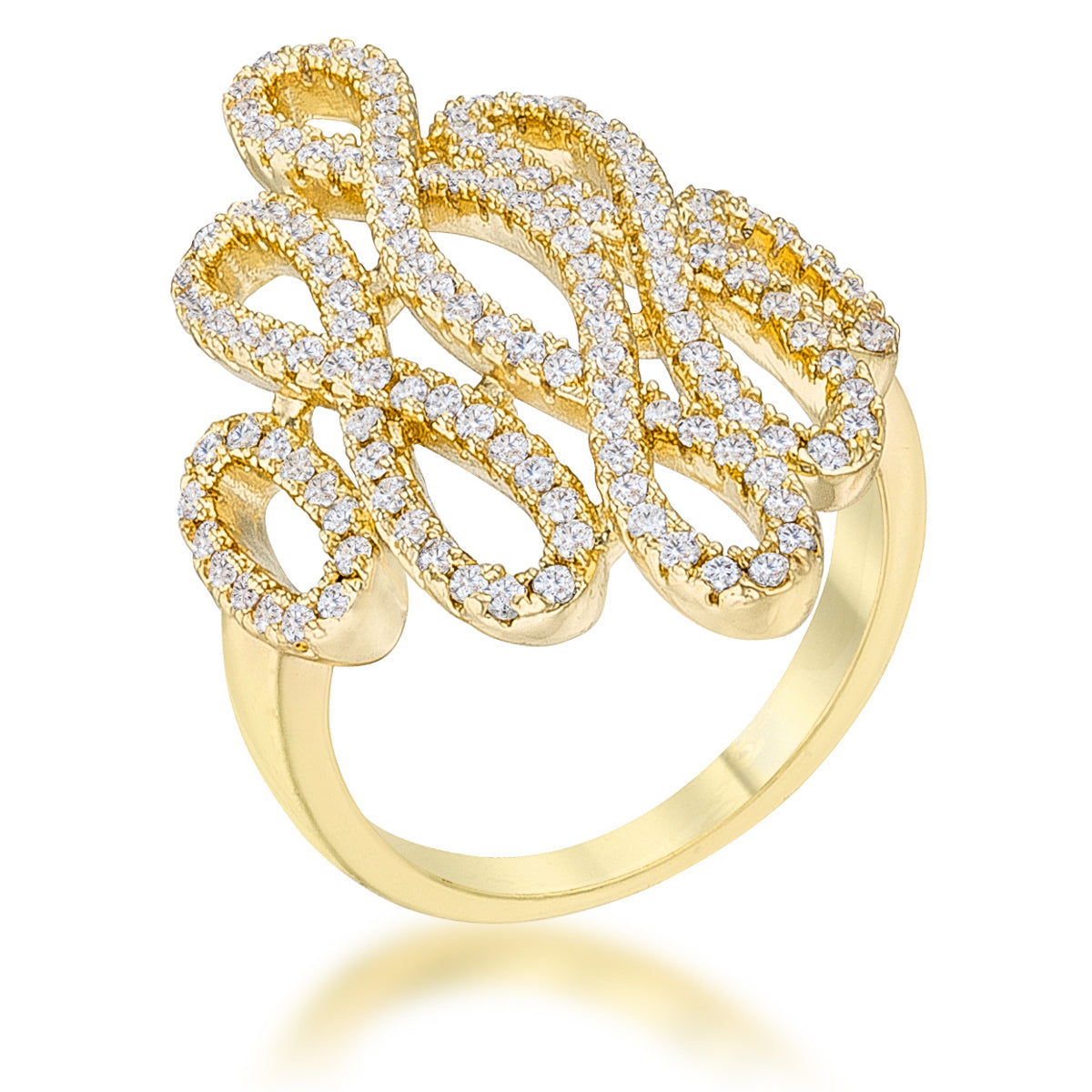 Cheeky Rebel Bold Edit Natasha 0.94ct CZ 14k Gold Contemporary Cocktail Ring - Friggin Jewelry Fashion