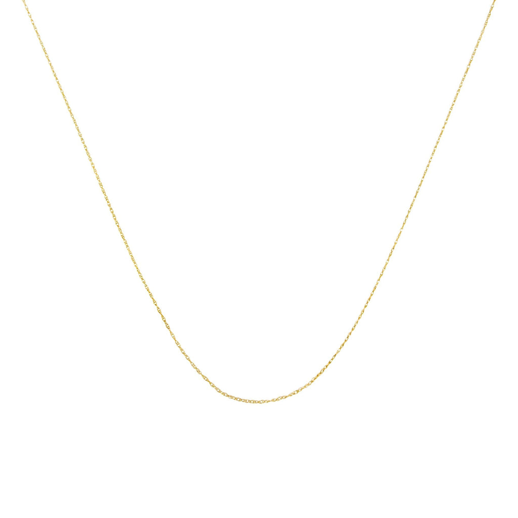 10K Gold 0.5 mm Slender & Dainty Fine Rope Chain Necklace - Friggin Jewelry