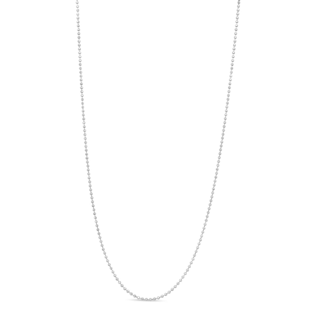 .925 Sterling Silver 0.7mm Slim and Dainty Unisex 18" Inch Ball Bead Chain Necklace - Friggin Jewelry