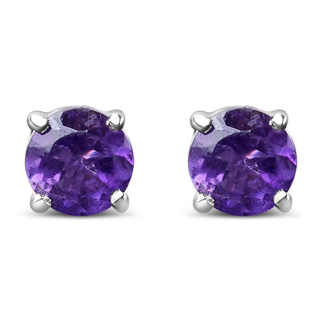 Pendientes solitarios de plata de ley 925 de 3,5 mm con piedra de nacimiento (selección de piedra preciosa) - Friggin Jewelry