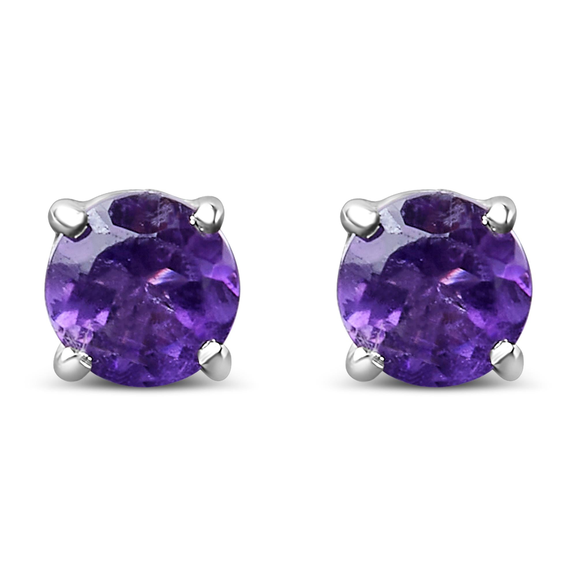 Pendientes solitarios de plata de ley 925 de 3,5 mm con piedra de nacimiento (selección de piedra preciosa) - Friggin Jewelry