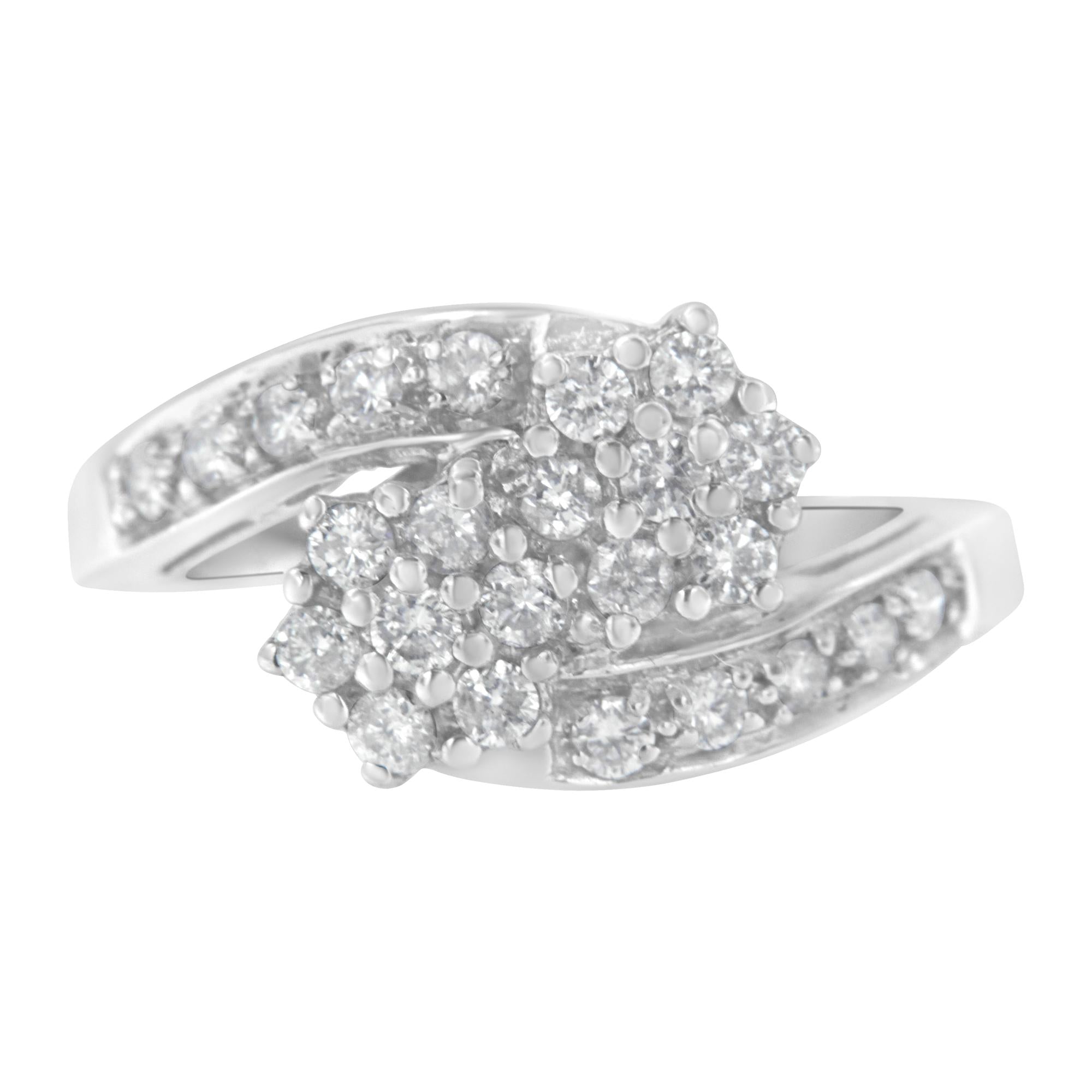 Anello a fascia con diamanti in oro bianco 14 carati (7/8 carati, colore HI, purezza I1-I2) - Friggin Jewelry