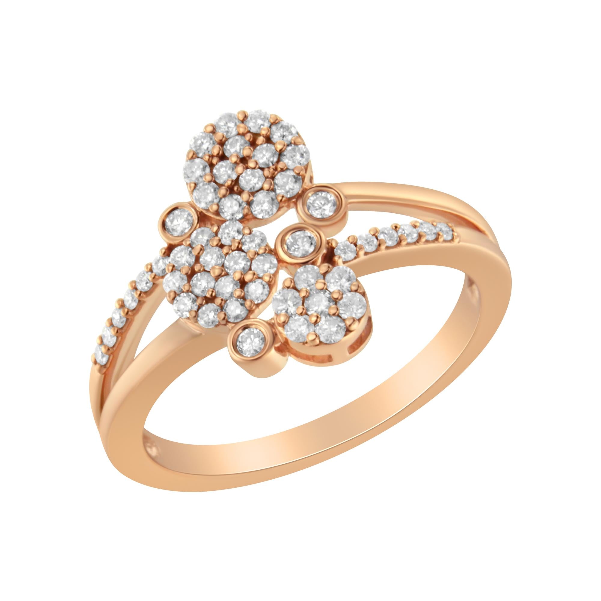.925 Sterling Silver 1/2 Cttw Diamond Scatter Composite Bypass Ring (I-J Color, I1-I2 Clarity) - Friggin Jewelry