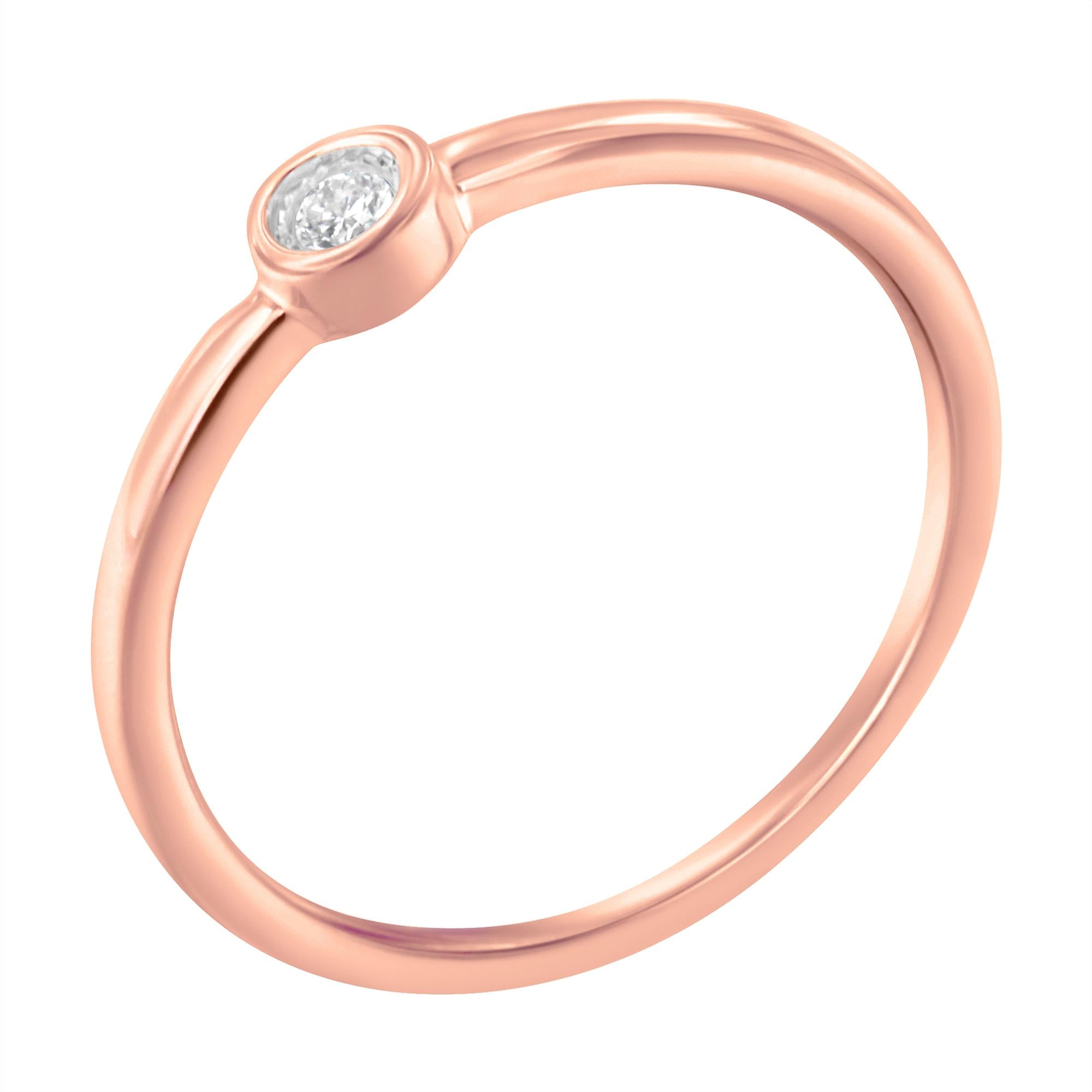 14K Rose Gold Plated .925 Sterling Silver Miracle Set Diamond Ring (1/20 Cttw, J-K Color, I1-I2 Clarity) - Friggin Jewelry