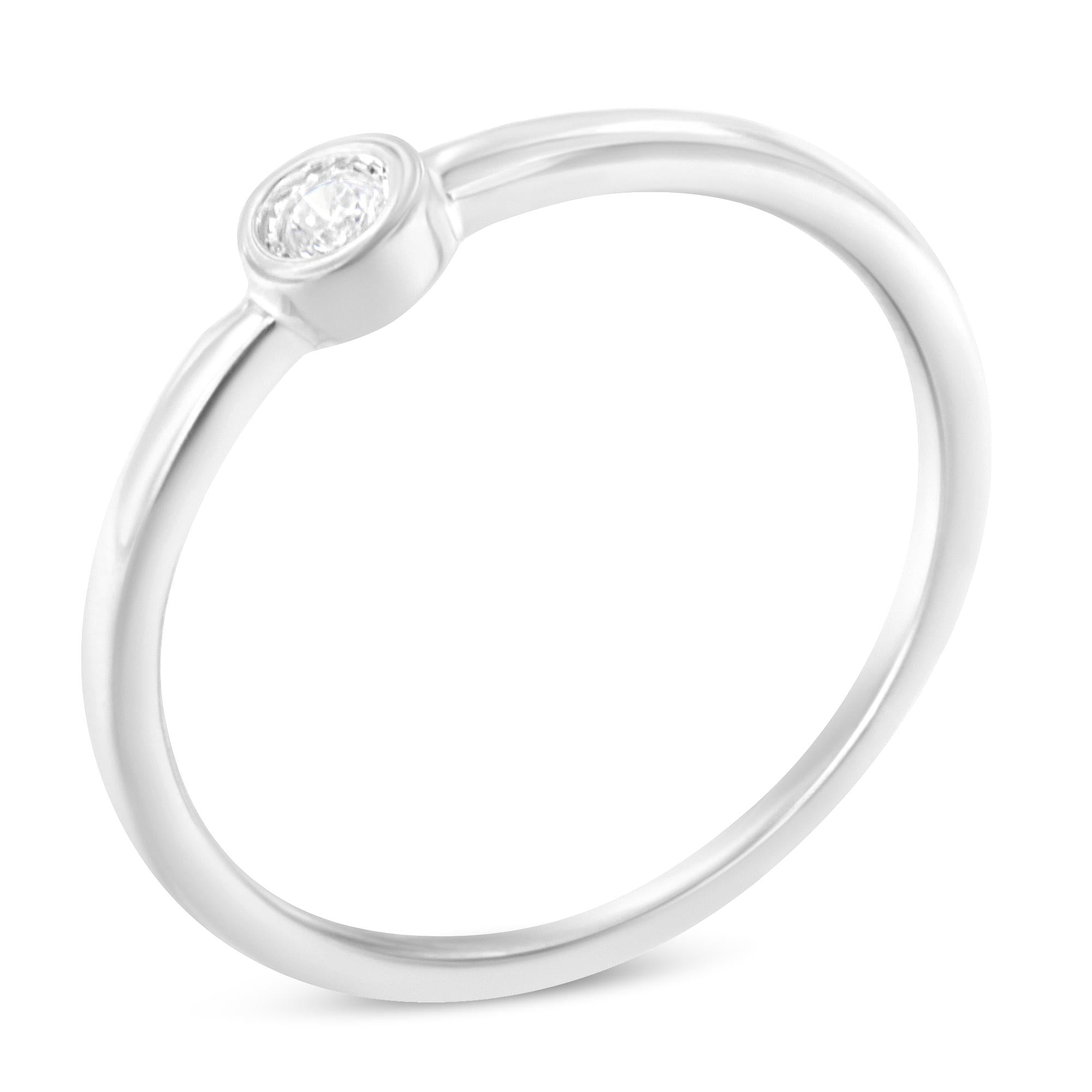 Anello con promessa in argento sterling 925 con diamanti incastonati a forma rotonda (0,05 ct, colore JK, purezza I1-I2) - Friggin Jewelry