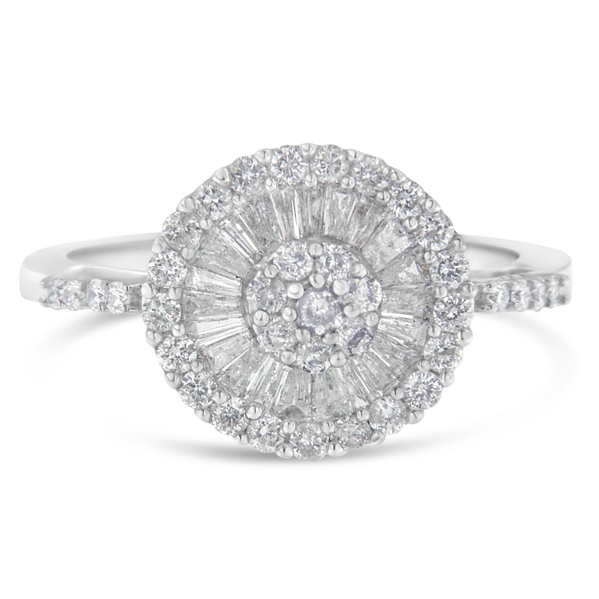 10KT White Gold Diamond Cocktail Ring (1 cttw, H-I Color, SI2-I1 Clarity) - Friggin Jewelry