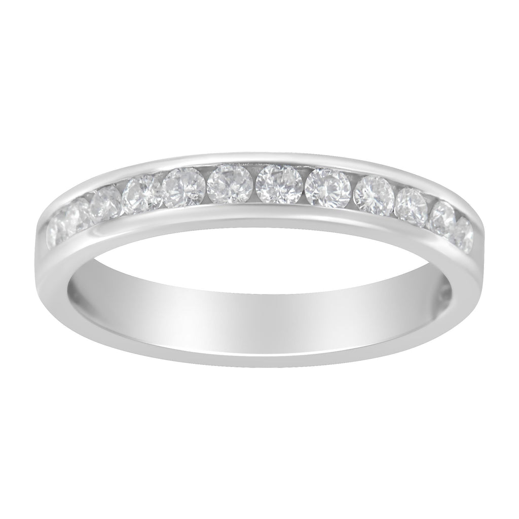 Anillo de oro blanco de 14 quilates con diamantes de 1/2 ct (color IJ, claridad I2-I3) - Friggin Jewelry