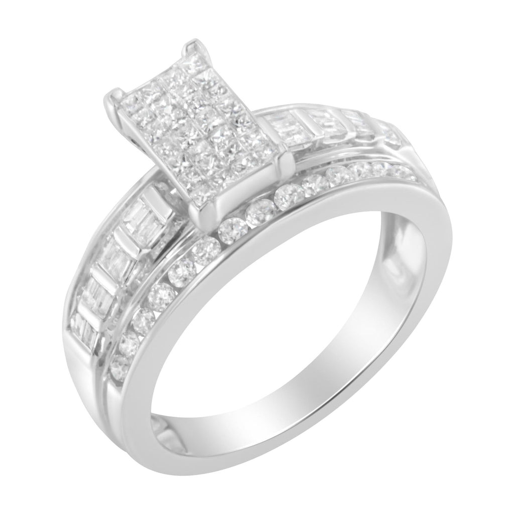 10KT White Gold Diamond Composite Ring (1 cttw, H-I Color, SI2-I1 Clarity) - Friggin Jewelry