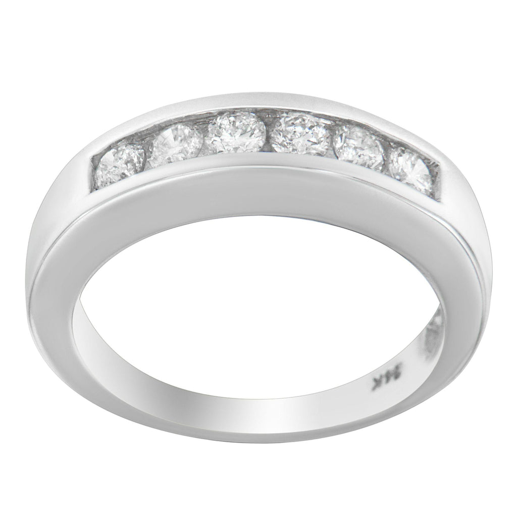 14K White Gold 3/4ct. TDW Diamond Channel Band Ring (H-I, I1-I2) - Friggin Jewelry