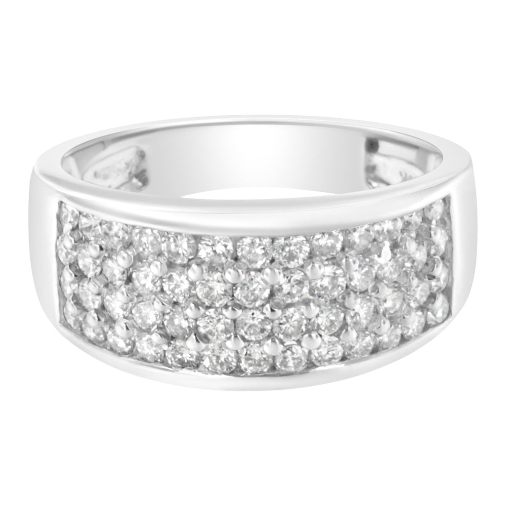 14K White Gold Round Cut Diamond Ring (1.0 Cttw, H-I Color, SI2-I1 Clarity) - Friggin Jewelry Premium