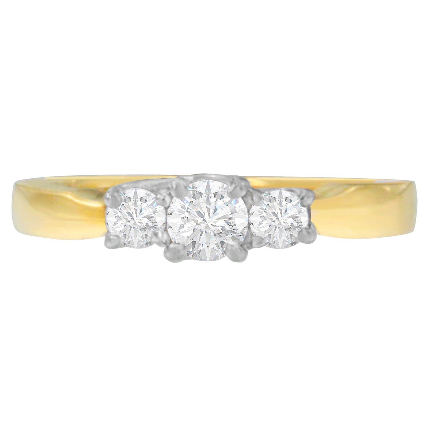 14K Two-Toned Gold 1/2 CTTW Round-cut Diamond Ring (G-H, SI1-SI2) - Friggin Jewelry Premium