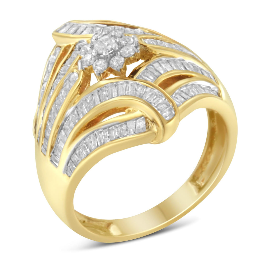 10K Yellow Gold Diamond Ring (1 Cttw, I-J Color, I2-I3 Clarity) - Friggin Jewelry
