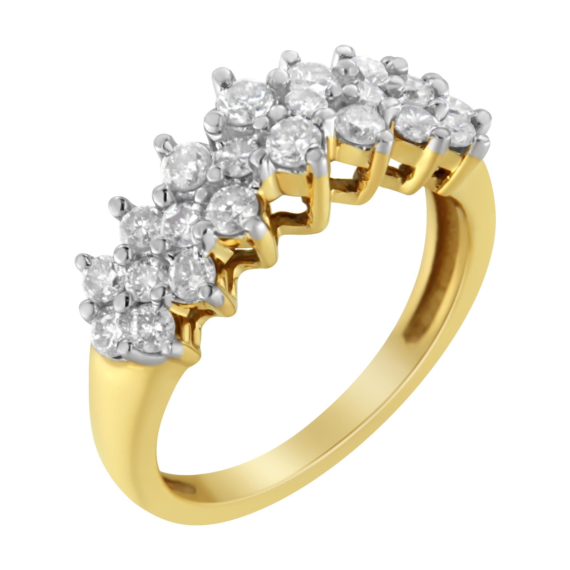 10K Yellow Gold Round Diamond Ring (1 cttw, J-K Color, I1-I2 Clarity) - Friggin Jewelry