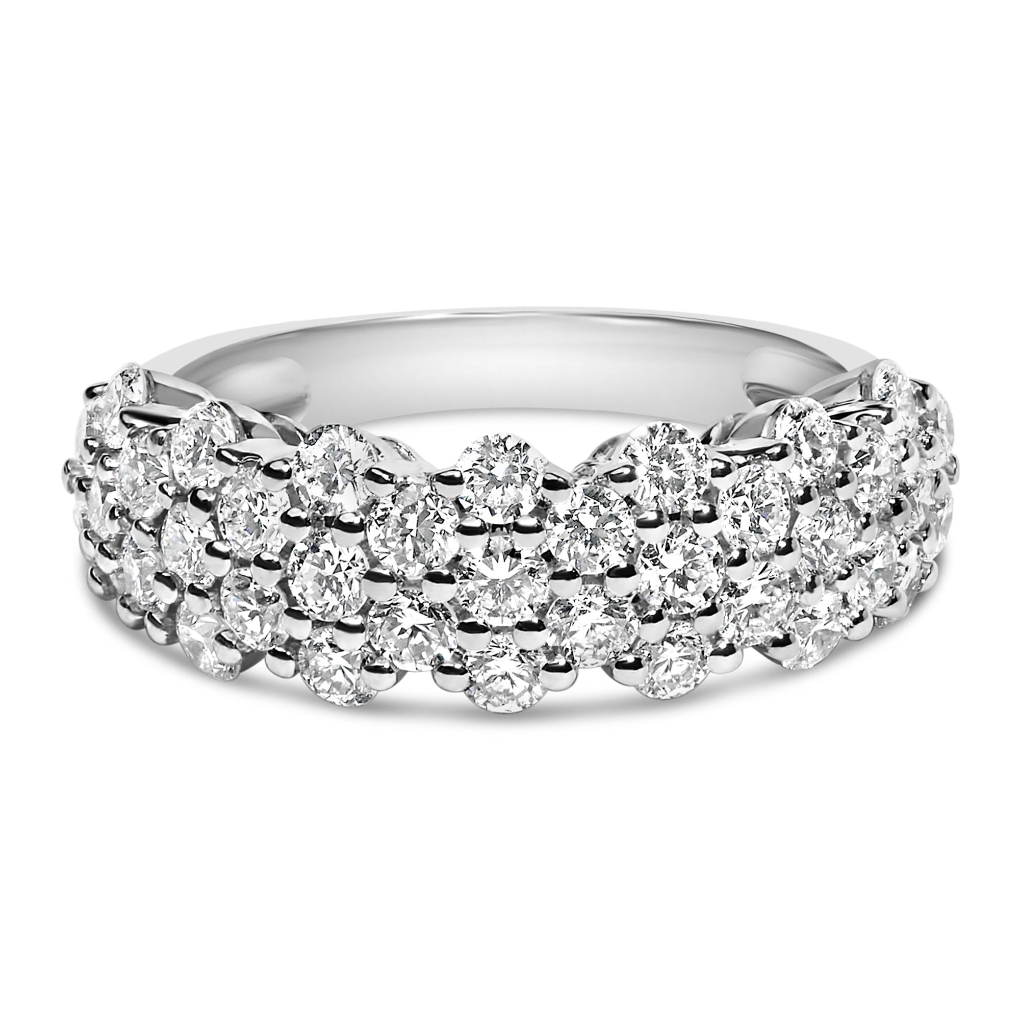 .925 Sterling Silver 2.0 cttw Lab Grown Diamond Scattered Band Ring (F-G Color, VS1-VS2 Clarity) - Friggin Jewelry