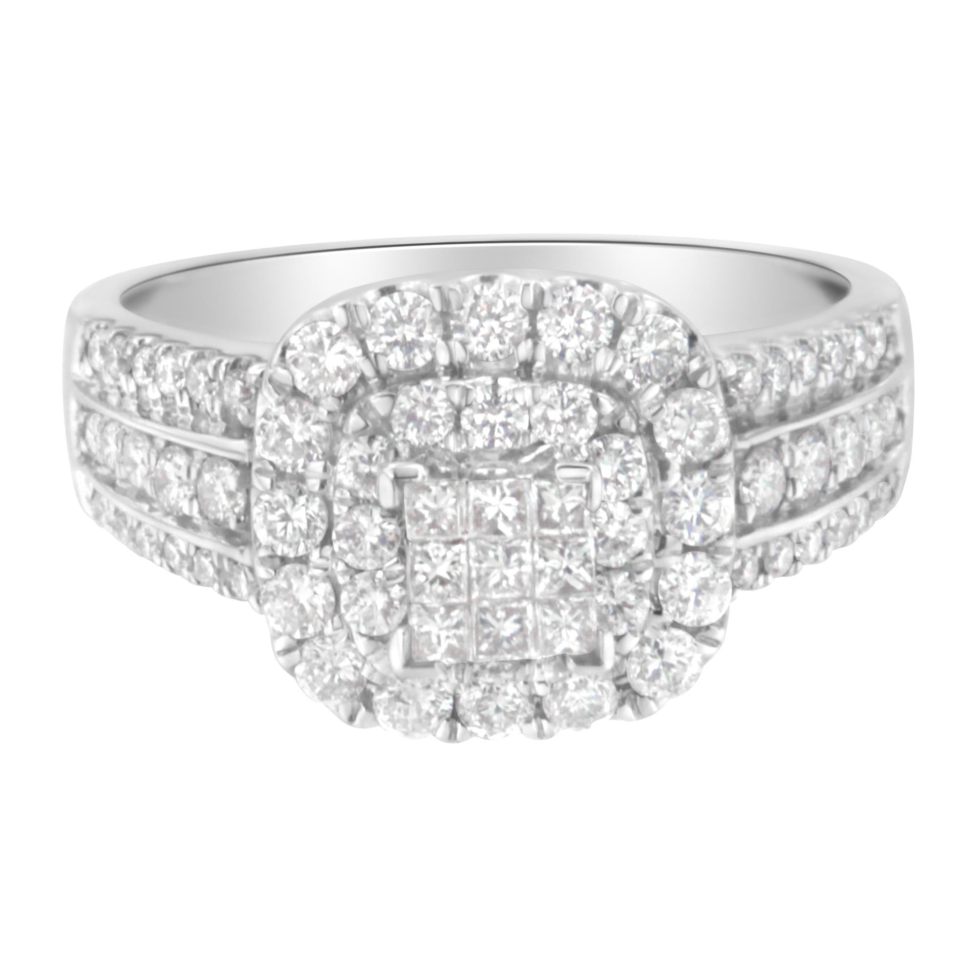 14K White Gold Diamond Vintage Ring (1 cttw, H-I Color, I1-I2 Clarity) - Friggin Jewelry