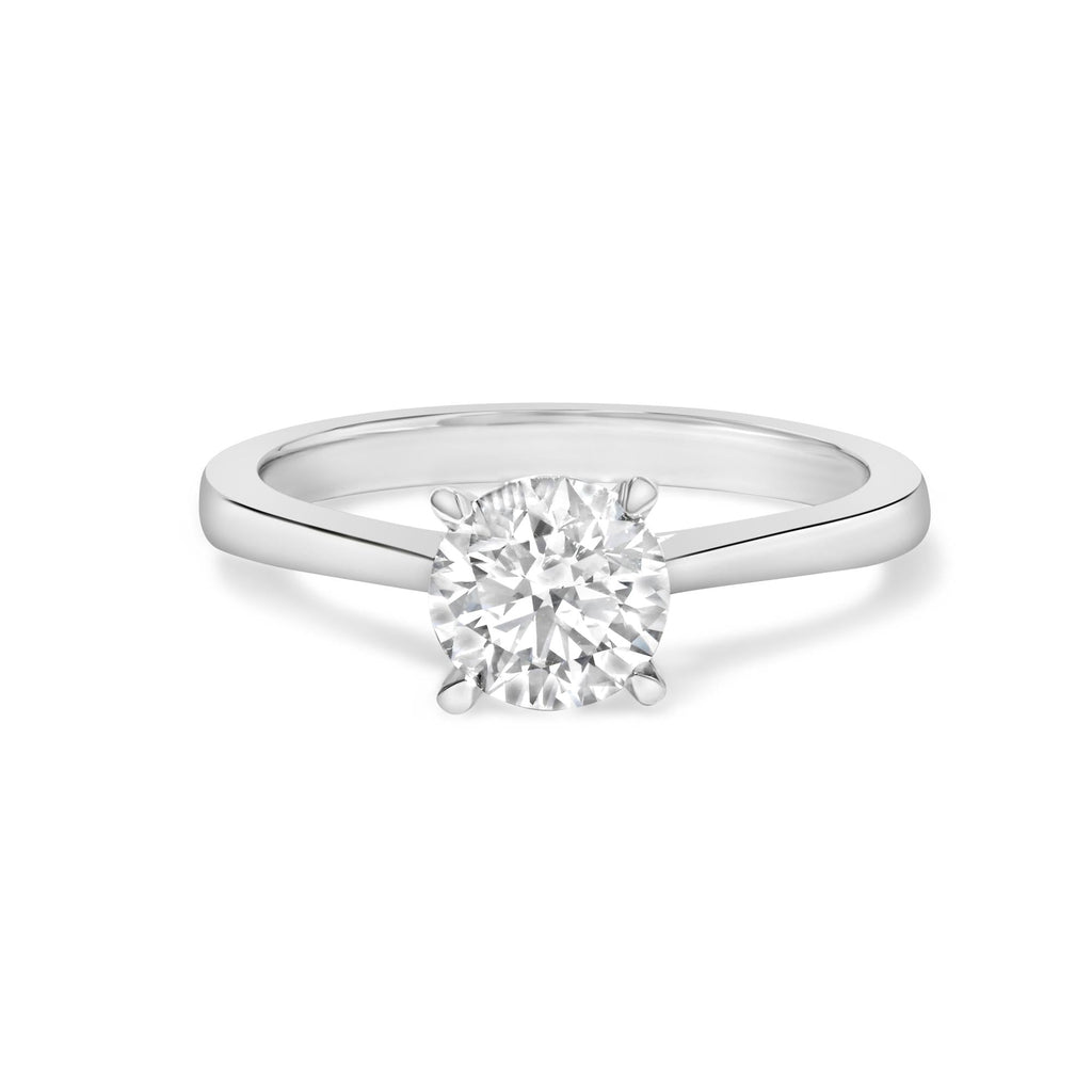 14K White Gold 1.0 Cttw Round Lab Grown Diamond Eagle Claw 4-Prong Set Solitaire Engagement Ring (F-G Color, VS2-SI1 Clarity) - Friggin Jewelry