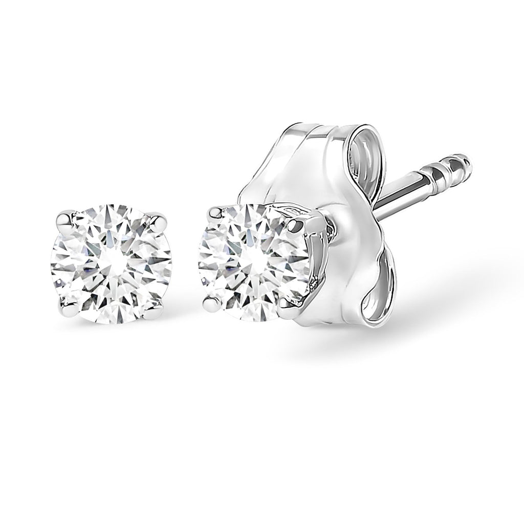 Aretes solitarios de diamantes redondos cultivados en laboratorio de 1/2 quilates en oro de 14 quilates - Friggin Jewelry
