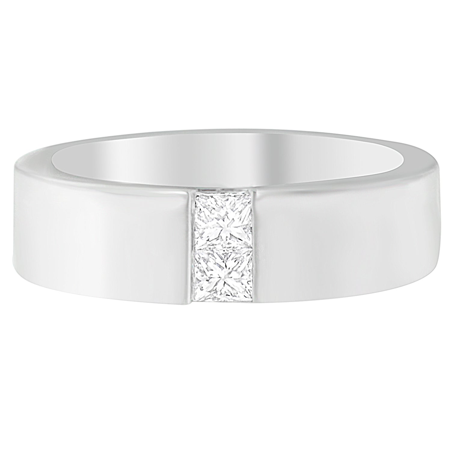 Men's 14K White Gold 1/4 ct.TDW Diamond Channel Band Ring (G-H, VS1-VS2) - Friggin Jewelry