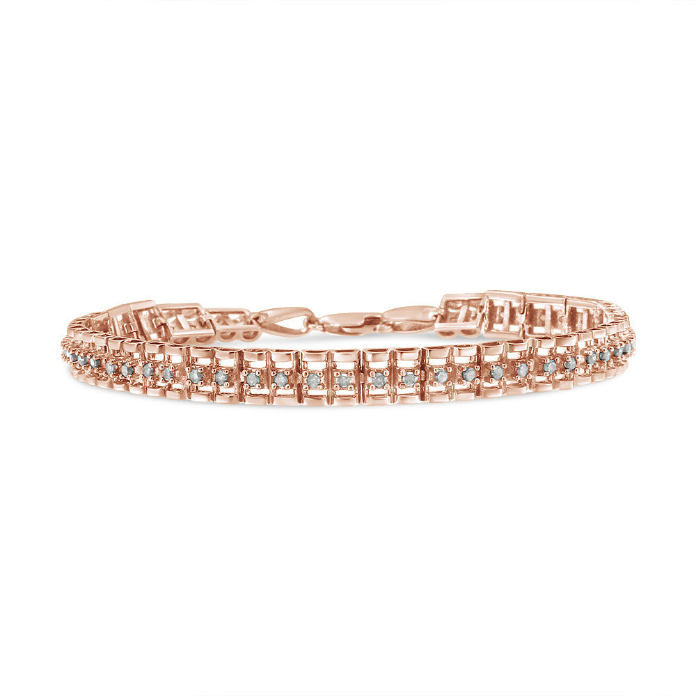 .925 Sterling Silver Diamond Double-Link 7" Tennis Bracelet (I-J Color, I3 Clarity) - Friggin Jewelry