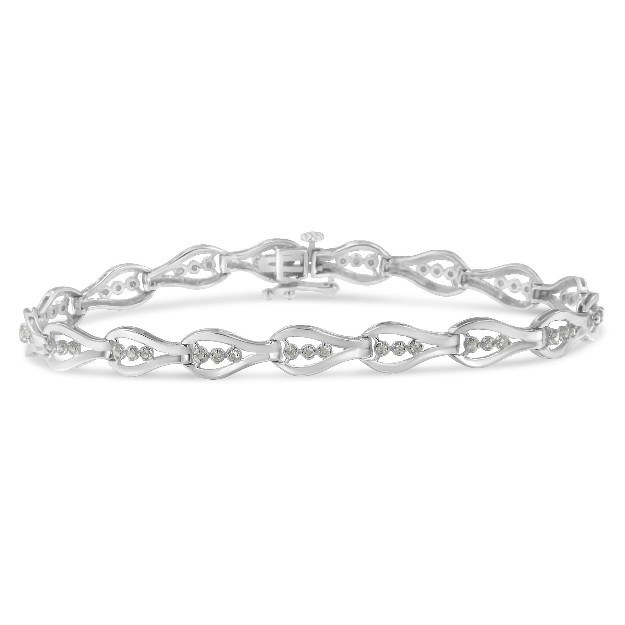 Pulsera de eslabones de diamantes en plata de ley (0,5 cts, color IJ, claridad I3) - Friggin Jewelry
