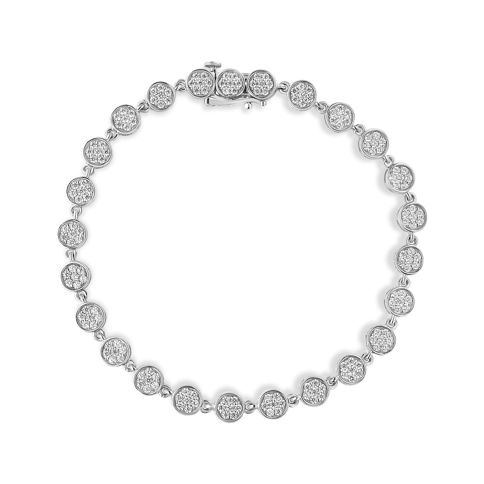 Bracciale a maglie in argento sterling 925 con diamanti rotondi da 2,0 ct (colore GH, purezza I1-I2) - 7,25" - Friggin Jewelry