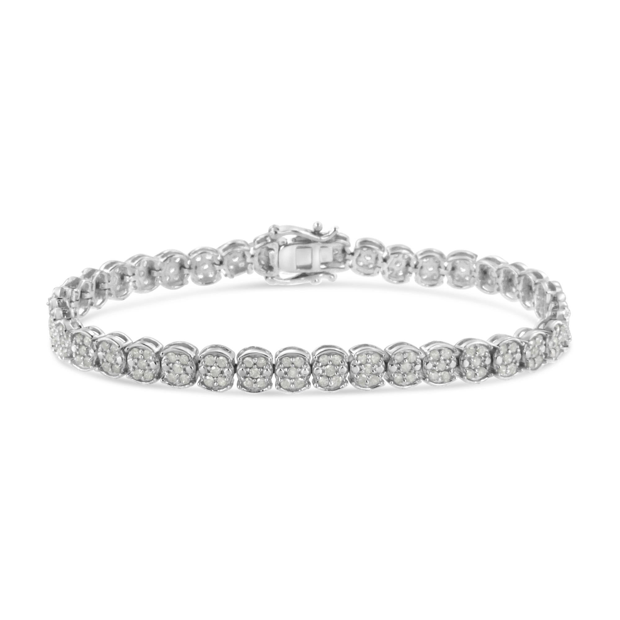 Pulsera de eslabones de diamantes de 2,0 quilates en plata de ley 925 (color IJ, claridad I2-I3) - Talla 7,25" - Friggin Jewelry