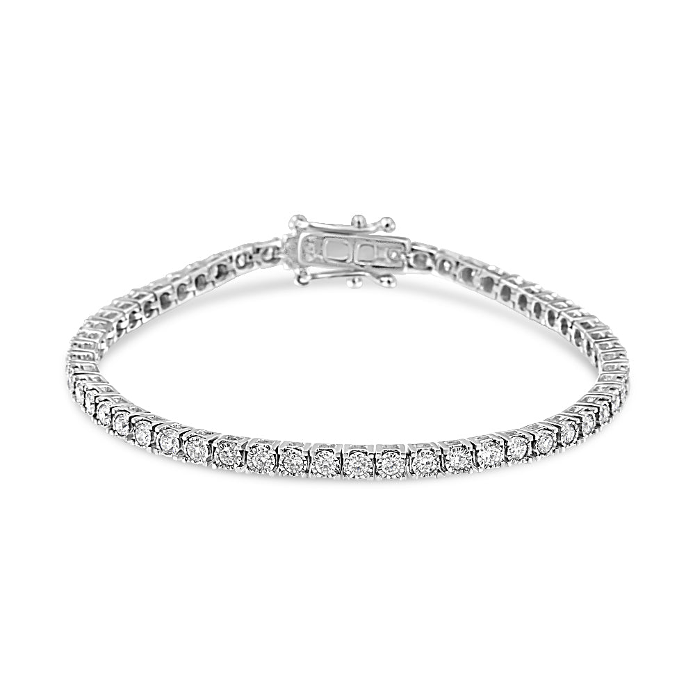 Bracciale tennis da 7" in oro bianco 14 carati con diamanti taglio brillante coltivati ​​in laboratorio da 2,0 ct (colore FG, purezza VS2-SI1) - Friggin Jewelry