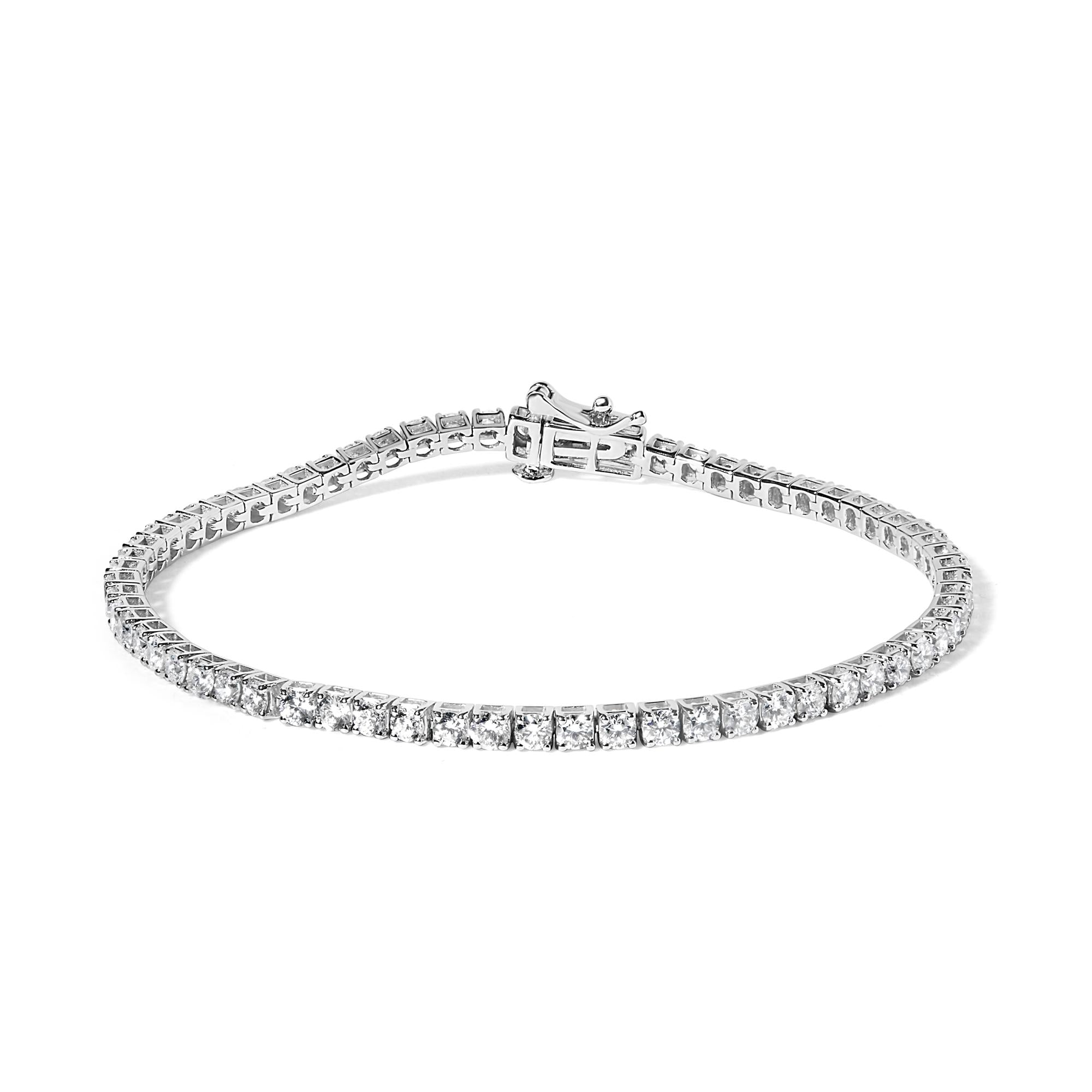 14K White Gold Classic Lab-Grown Diamond Tennis Bracelet (F-G Color, VS2-SI1 Clarity) - 7" Inches - Friggin Jewelry