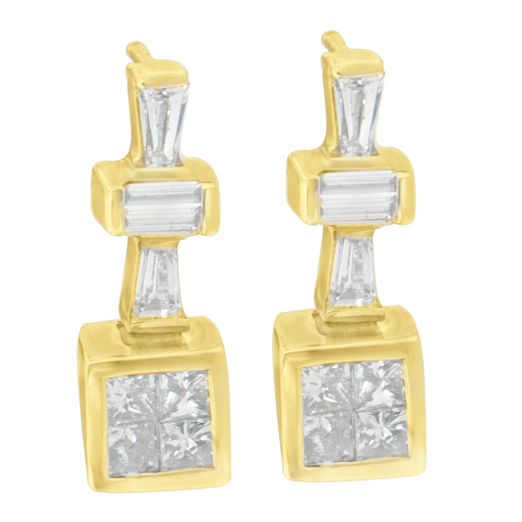 14K Yellow Gold 1/3 cttw Diamond Hoop Earrings (G-H, VS1-VS2) - Friggin Jewelry