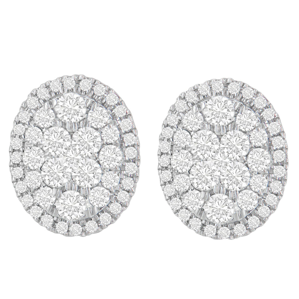 Orecchini in oro giallo 14 carati con diamanti taglio rotondo da 1 3/4 ct (HI, I1-I2) - Friggin Jewelry