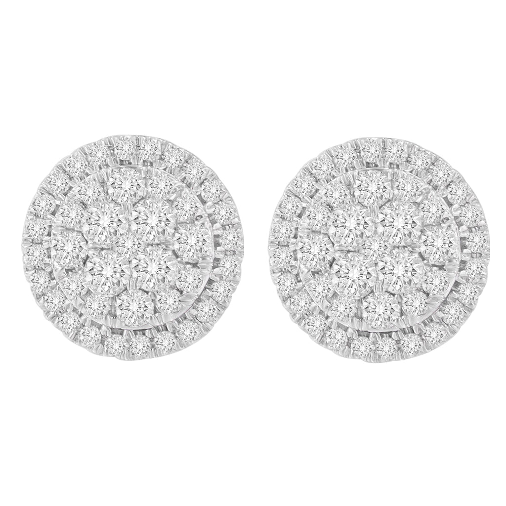 10K Yellow Gold Round Cut Diamond Earrings (1.5 cttw, H-I Color, I2-I3 Clarity) - Friggin Jewelry Premium