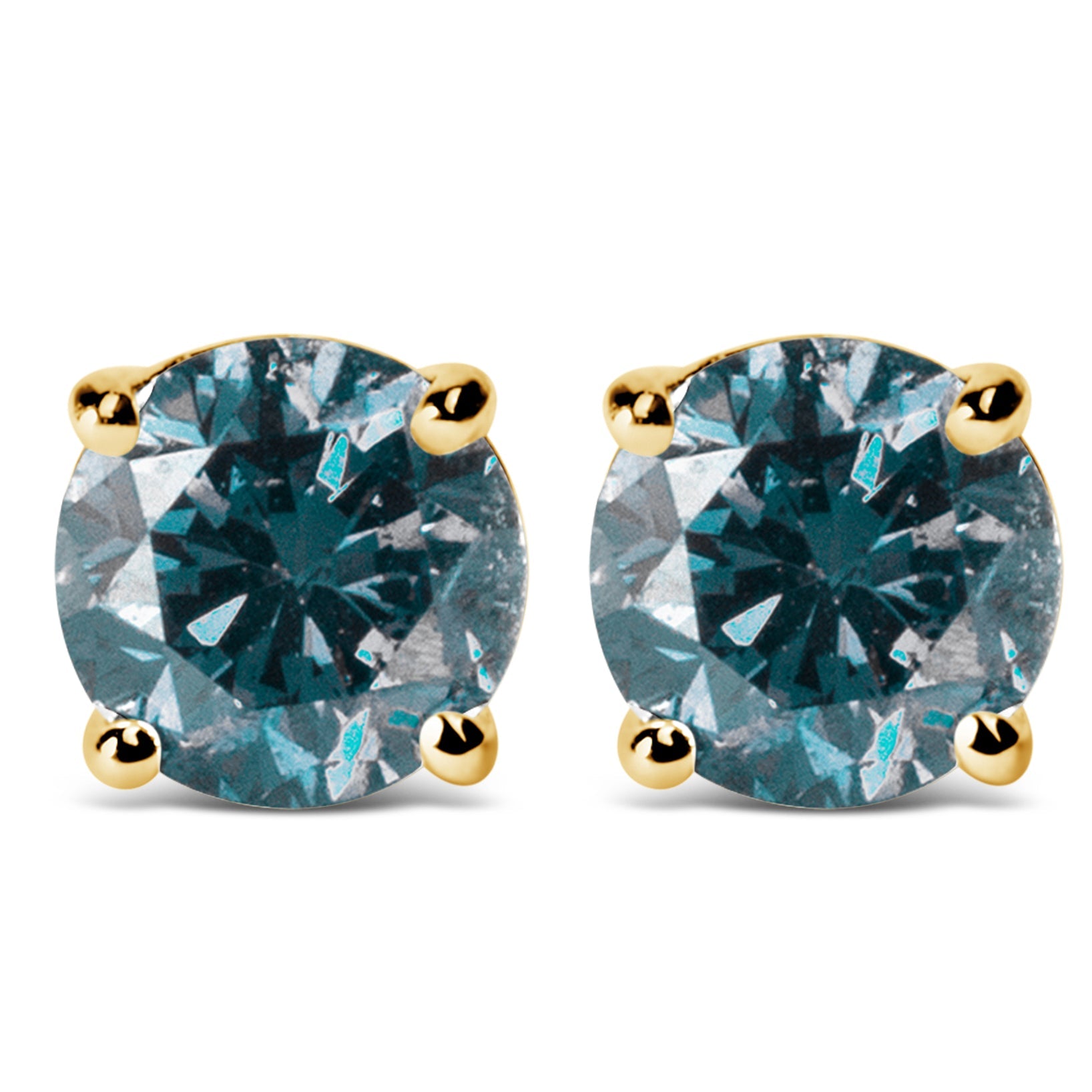 Aretes de oro de 14 quilates con diamantes azules cultivados en laboratorio y cierre de rosca - Friggin Jewelry