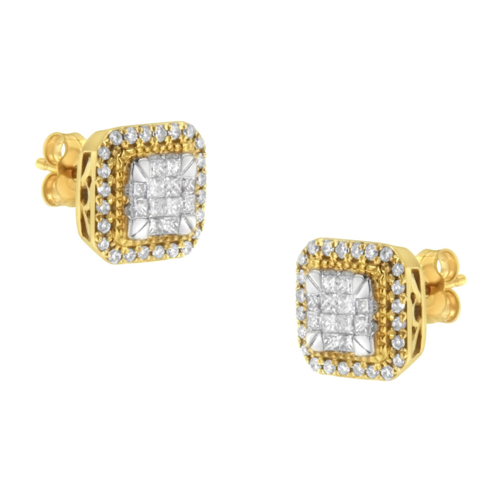 10KT Yellow Gold Diamond Stud Earrings (1/2 cttw, H-I Color, SI2-I1 Clarity) - Friggin Jewelry