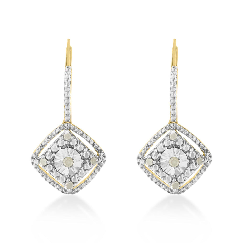 Pendiente colgante de plata de ley con diamante rosa (0,25 cts, color IJ, claridad I2-I3) - Friggin Jewelry