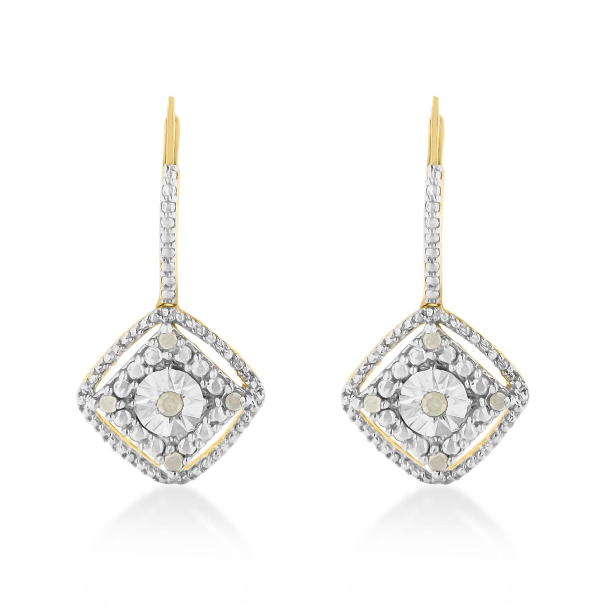 Pendiente colgante de plata de ley con diamante rosa (0,25 cts, color IJ, claridad I2-I3) - Friggin Jewelry
