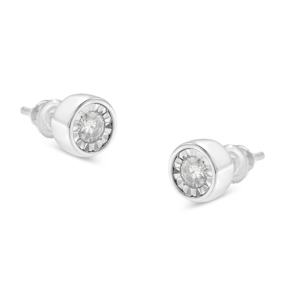 10K White Gold Diamond Floral Stud Earrings (3/8 cttw, I-J Color, I2-I3 Clarity) - Friggin Jewelry